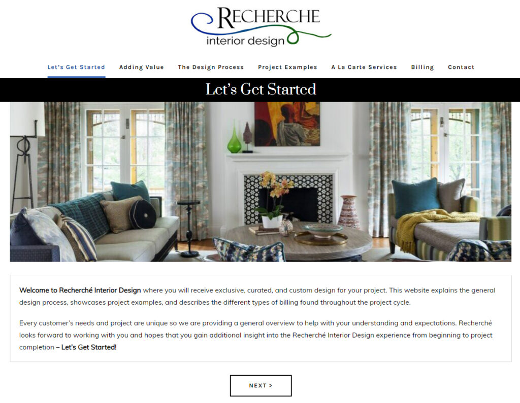 Recherche Interior Design Website